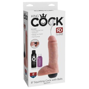 King Cock 8" Squirting Cock with Balls Flesh