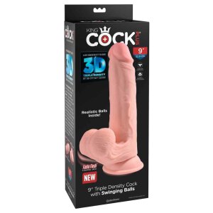 King Cock Triple Density Cock with Swinging Balls 23cm