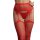 Suspender Rhinestone Pantyhose - Red One Size