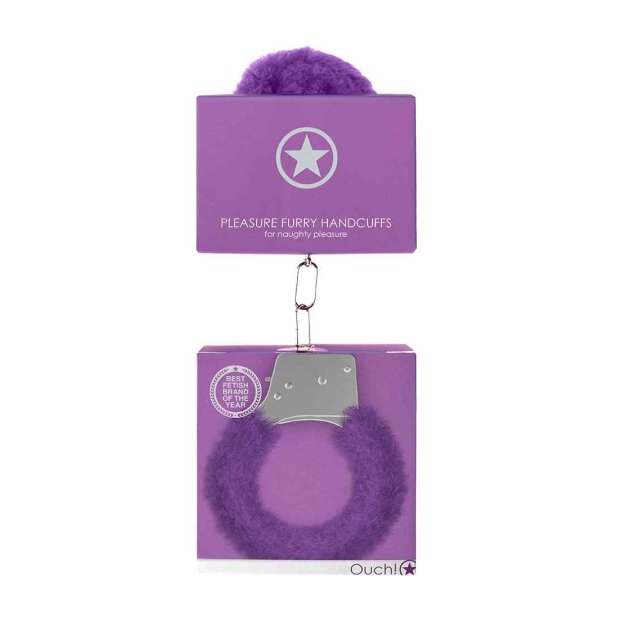 Pleasure Handcuffs Furry - Purple