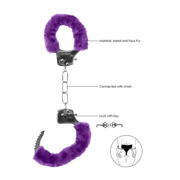 Pleasure Handcuffs Furry - Purple