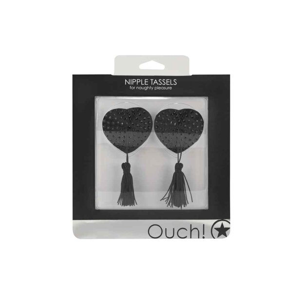 Nipple Tassels - Heart - Black