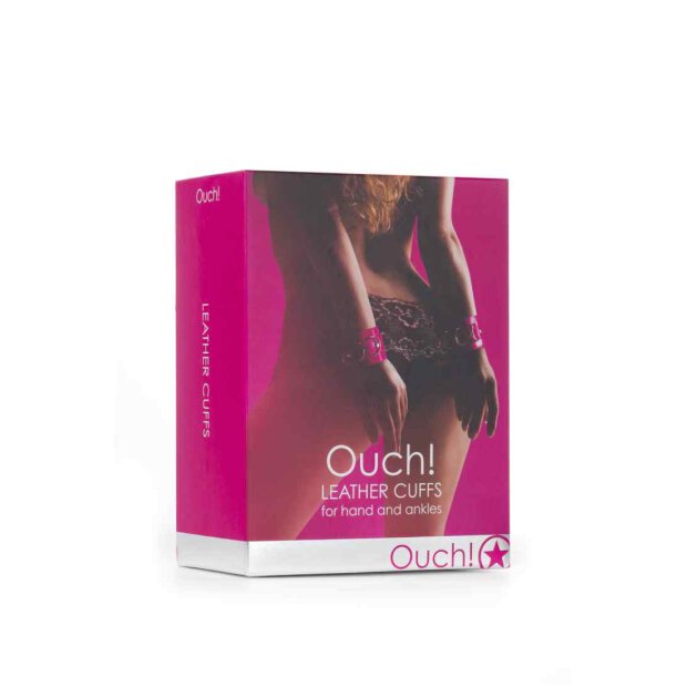 Leather Cuffs - Pink