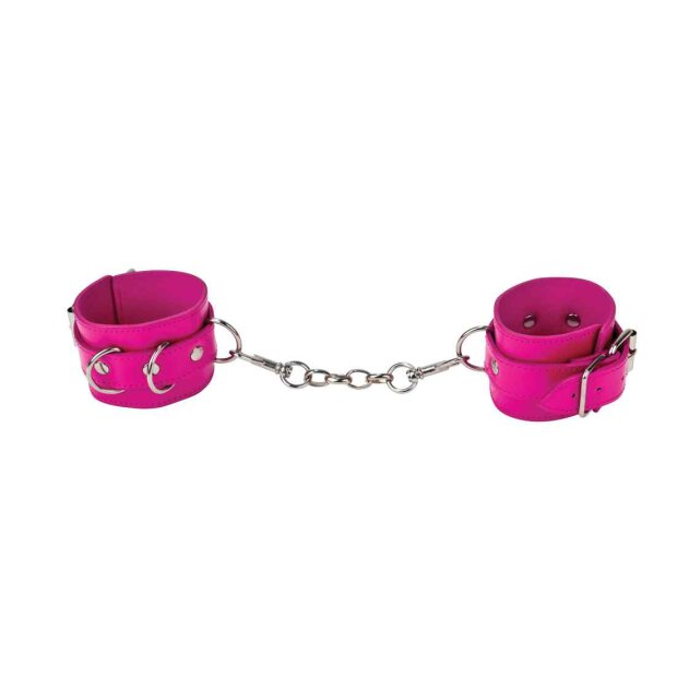 Leather Cuffs - Pink