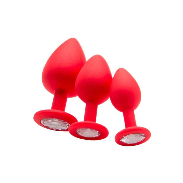 Regular Diamond Butt Plug - Red
