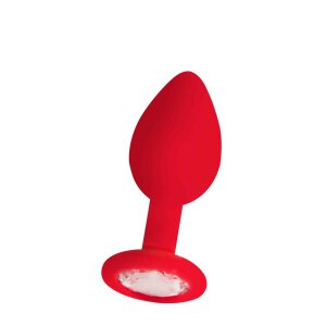 Regular Diamond Butt Plug - Red 3,5 cm
