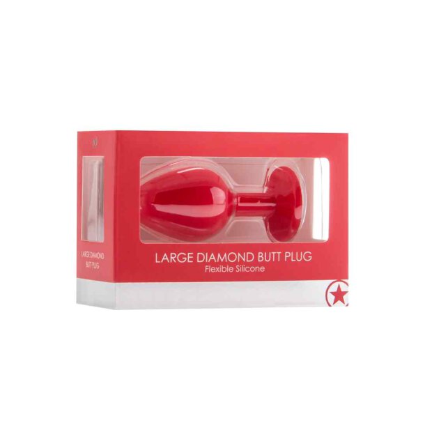 Large Diamond Butt Plug - Red