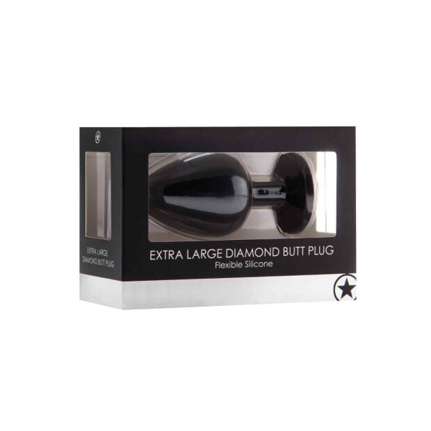 Extra Large Diamond Butt Plug - Black