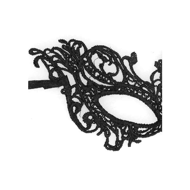 Royal Black Lace Mask  - Black