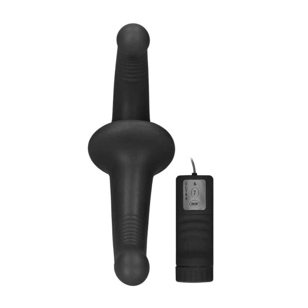 Vibrating Silicone Strapless Strapon - Black