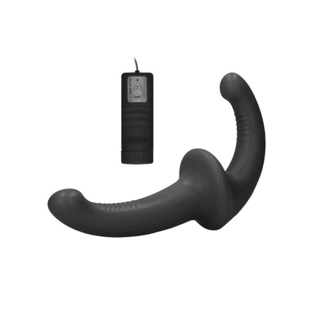 Vibrating Silicone Strapless Strapon - Black