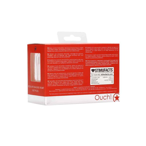 Diamond Heart Butt Plug - Regular - Red