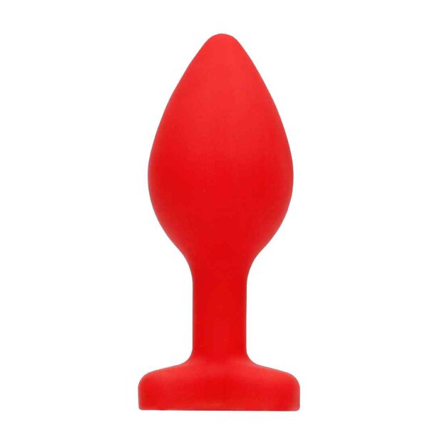 Diamond Heart Butt Plug - Regular - Red