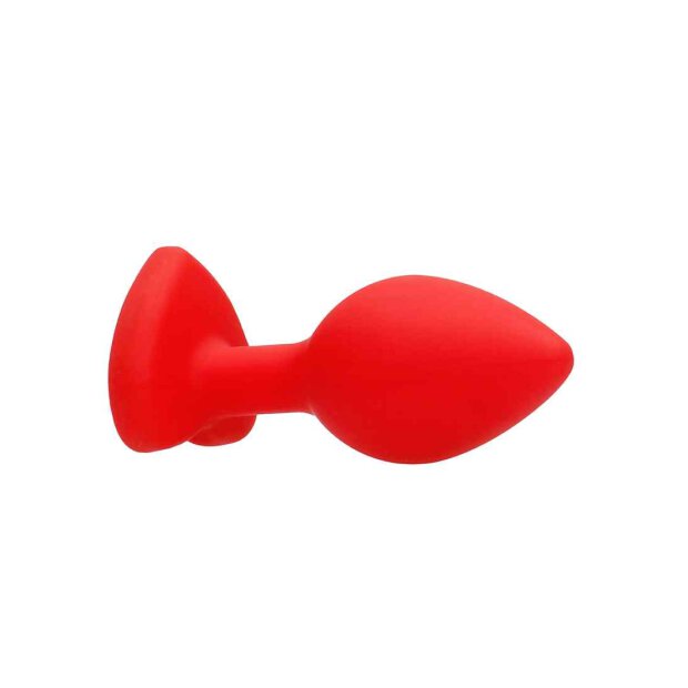 Diamond Heart Butt Plug - Regular - Red