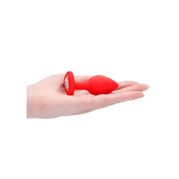 Diamond Heart Butt Plug - Regular - Red
