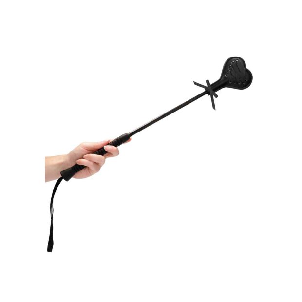 Ouch! Crop Black Heart With Black Lace - Large