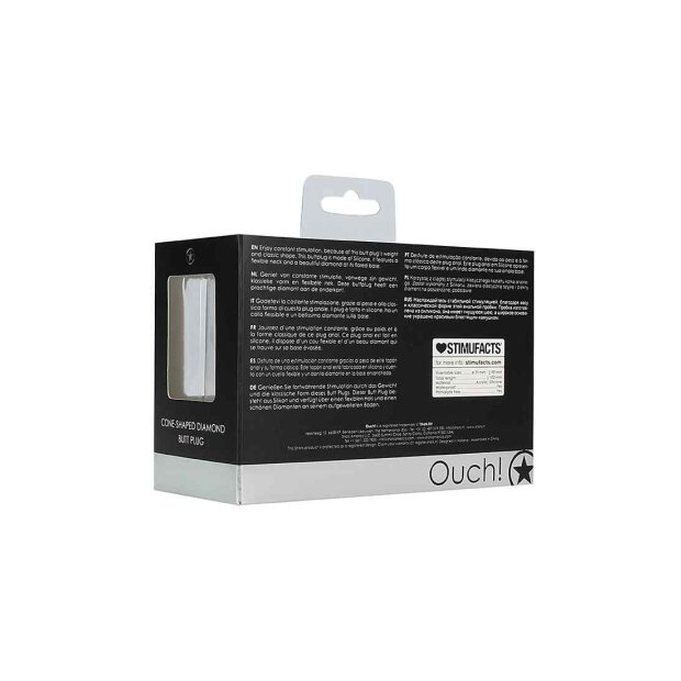 Cone-Shaped Diamond Butt Plug - Black