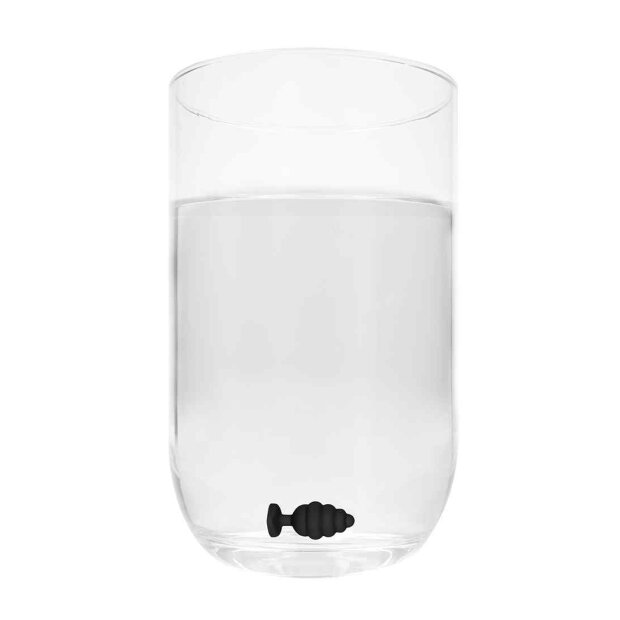 Regular Ribbed Diamond Heart Plug - Black