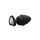 Large Ribbed Diamond Heart Plug - Black