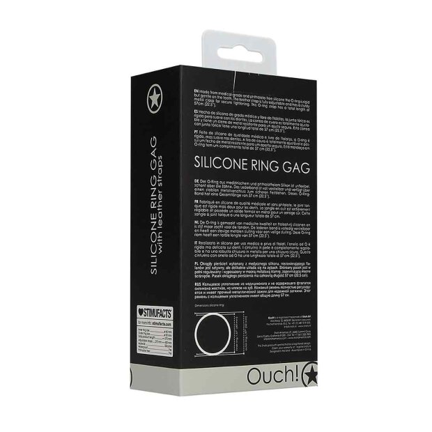 Silicone Ring Gag - With Leather Straps - Black