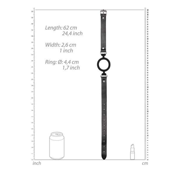 Silicone Ring Gag - With Leather Straps - Black