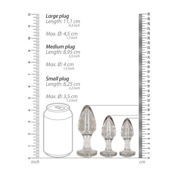 Acrylic Silverchip Butt Plug Set - Silver