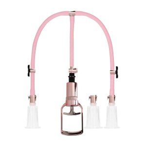 Clitora &amp;  Nipple Pump Set Large Rose Gold