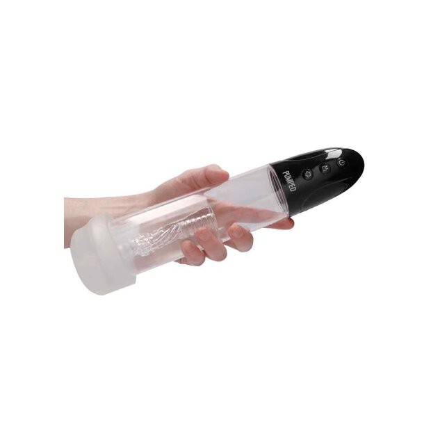 Rechargeable Automatic Cyber Pump with Sleeve  Transparent