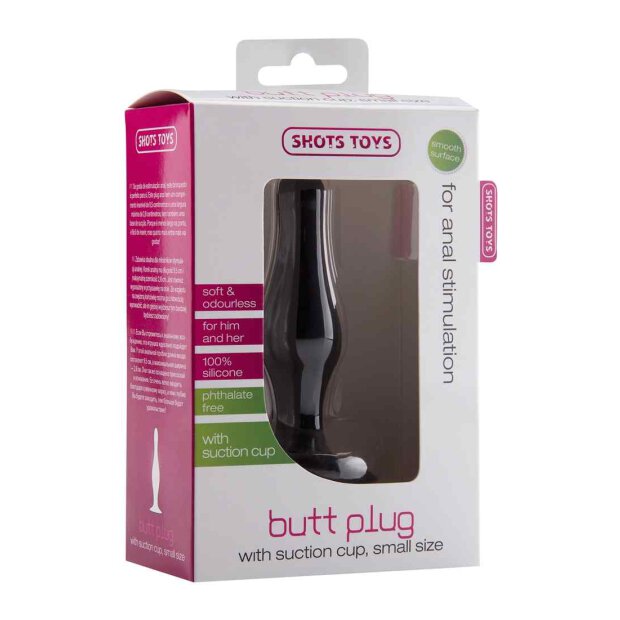 Butt Plug with Suction Cup Small Black