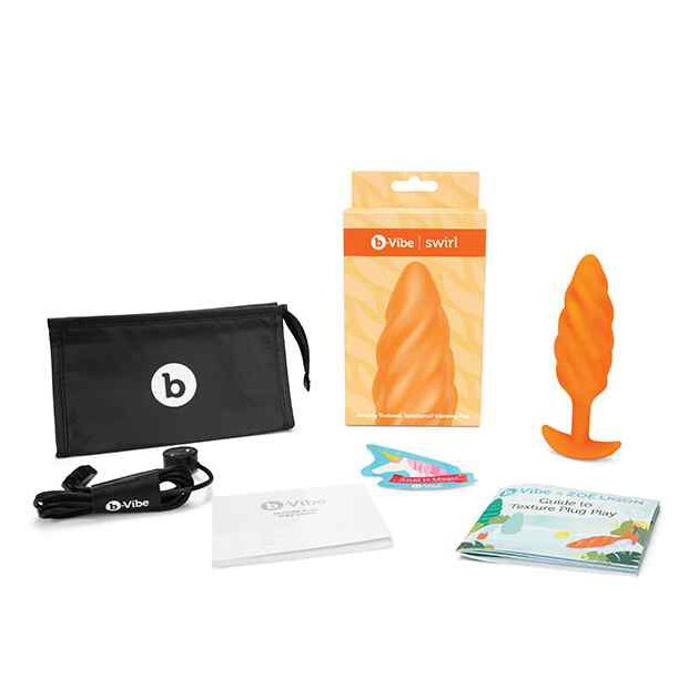 B-Vibe - Texture Plug Swirl Orange