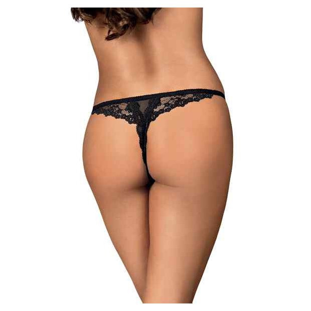 Obsessive Letica Crotchless Thong Black S/M