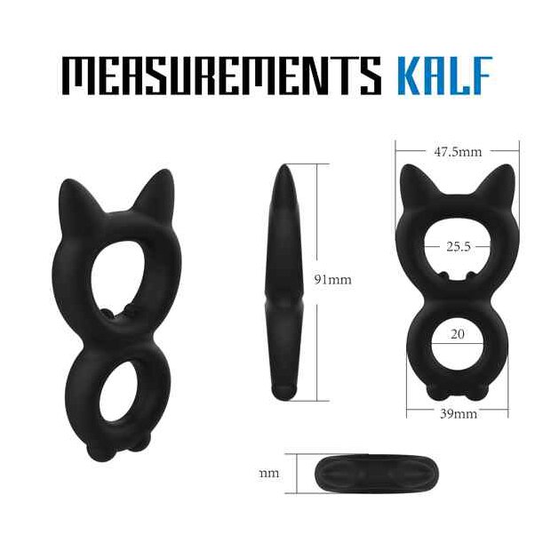 VelvOr Rooster Kalf Cat Shaped Cock Ring Design