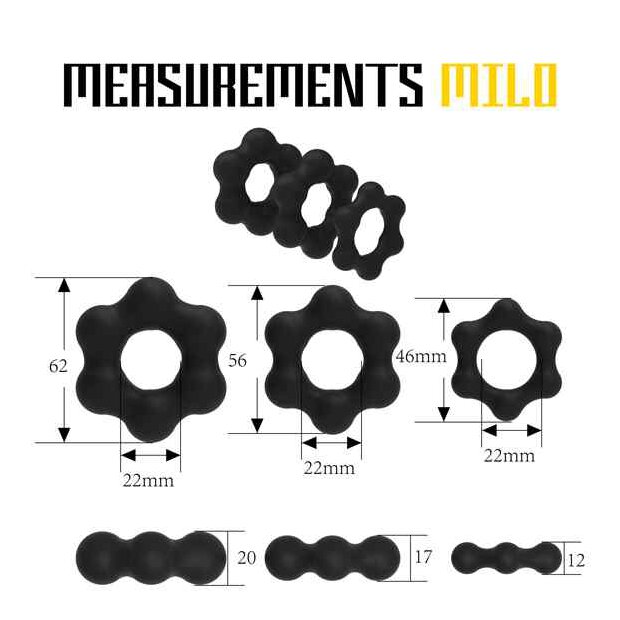 VelvOr Rooster Milo Pack Set of Robust Cock Rings