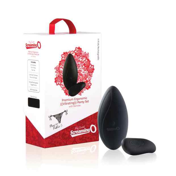 The Screaming O Premium Ergonomic Remote Panty Set Black
