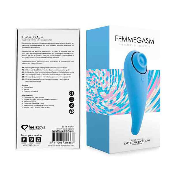 FeelzToys - FemmeGasm Tapping & Tickling Vibrator Turqoise