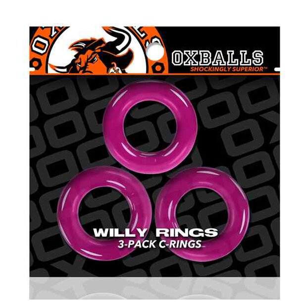 Oxballs Willy Rings 3-pack Cockrings Hot Pink