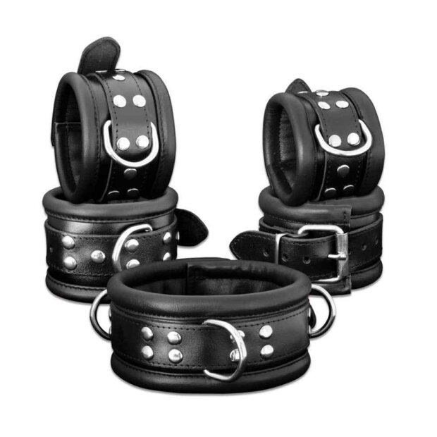 Leather Collar 6,5 cm Black