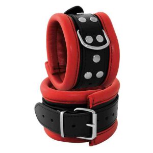 Leather Anklecuffs Red 6,5 cm
