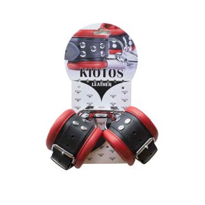 Leather Anklecuffs Red 6,5 cm