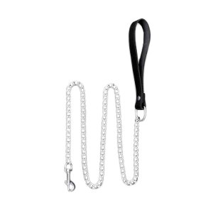 Chain Leash with Leather Handle