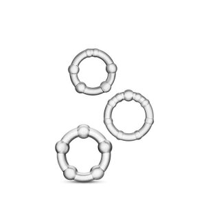 Stay Hard Beaded Cockrings Clear