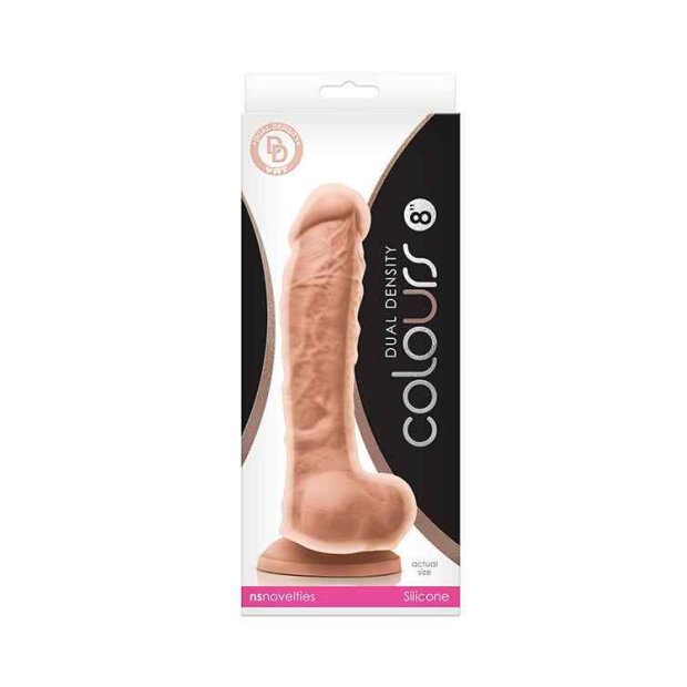 Colours Dual Density 8 Inch Dildo Flesh