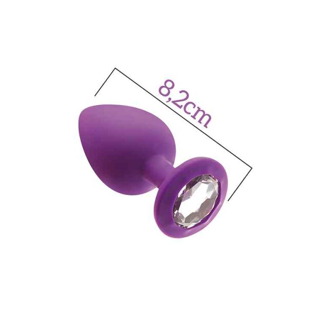 Mai - No48 Anal Plug with Stone M Purple 3,4 cm