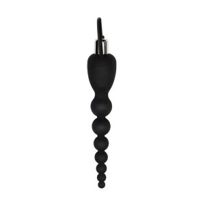 A&E Vibrating Silicone Anal Beads Black