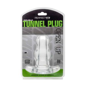 Double Tunnel Plug Medium Transparent 7 cm