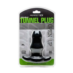 Double Tunnel Plug X- Large Black 8,9 cm