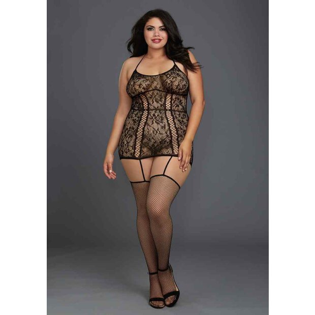 Queen Size Lace Garter - Black