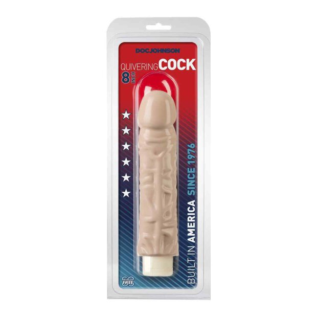 Quivering Cock - 8 Inch White