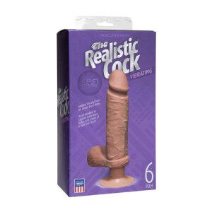 The Realistic Cock - UR3 - Vibrating 6 Inch - Brown