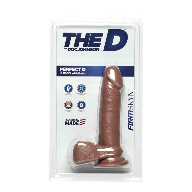 The D - Perfect D - 7 Inch With Balls Firmskyn - Caramel